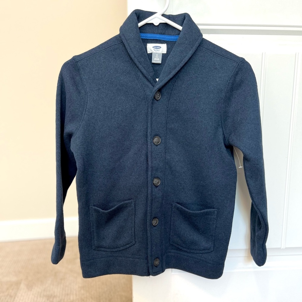 Kids Old Navy Dark Blue Shawl Collar Cardigan